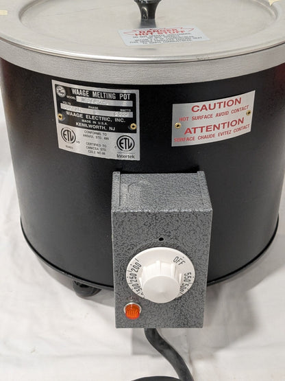 WAAGE 2 Gal Dip Coat Pot 6" Deep, 200 to 550°F, 10-1/2" ID, 115 Volts WP16A-7-1