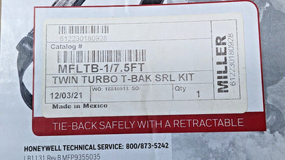 Honeywell Miller Twin Turbo T-Bak Personal Fall Limiter MFLTB-1/7.5FT
