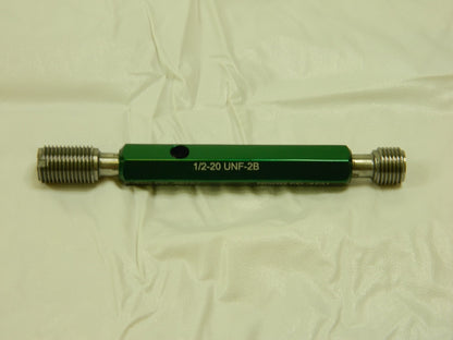 GF GAGE Plug Thread Gage: 1/2-20 Thread, 2B Class, Go & No Go 55318273