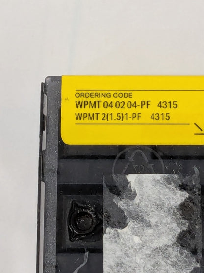 Sandvik Turning Insert: WPMT21.51PF 4315, Carbide Qty 10 6612599