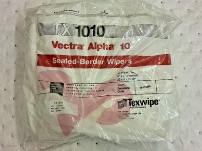 Texwipe Vectra Alpha 10 Dry Cleanroom Wipers QTY100  Non-Sterile 9" x 9" TX1010