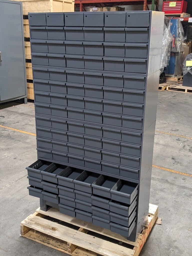 Durham Bin Storage Cabinet 96 Drawer 62 x 34 x 12 Steel Gray 022-95