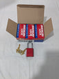 (6) American Lock Padlock: Keyed Different, Aluminum, Steel Shackle A1106RED
