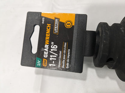 GEARWRENCH Impact Socket: 3/4" Drive, 1-11/16" Socket, Hex Drive 84815