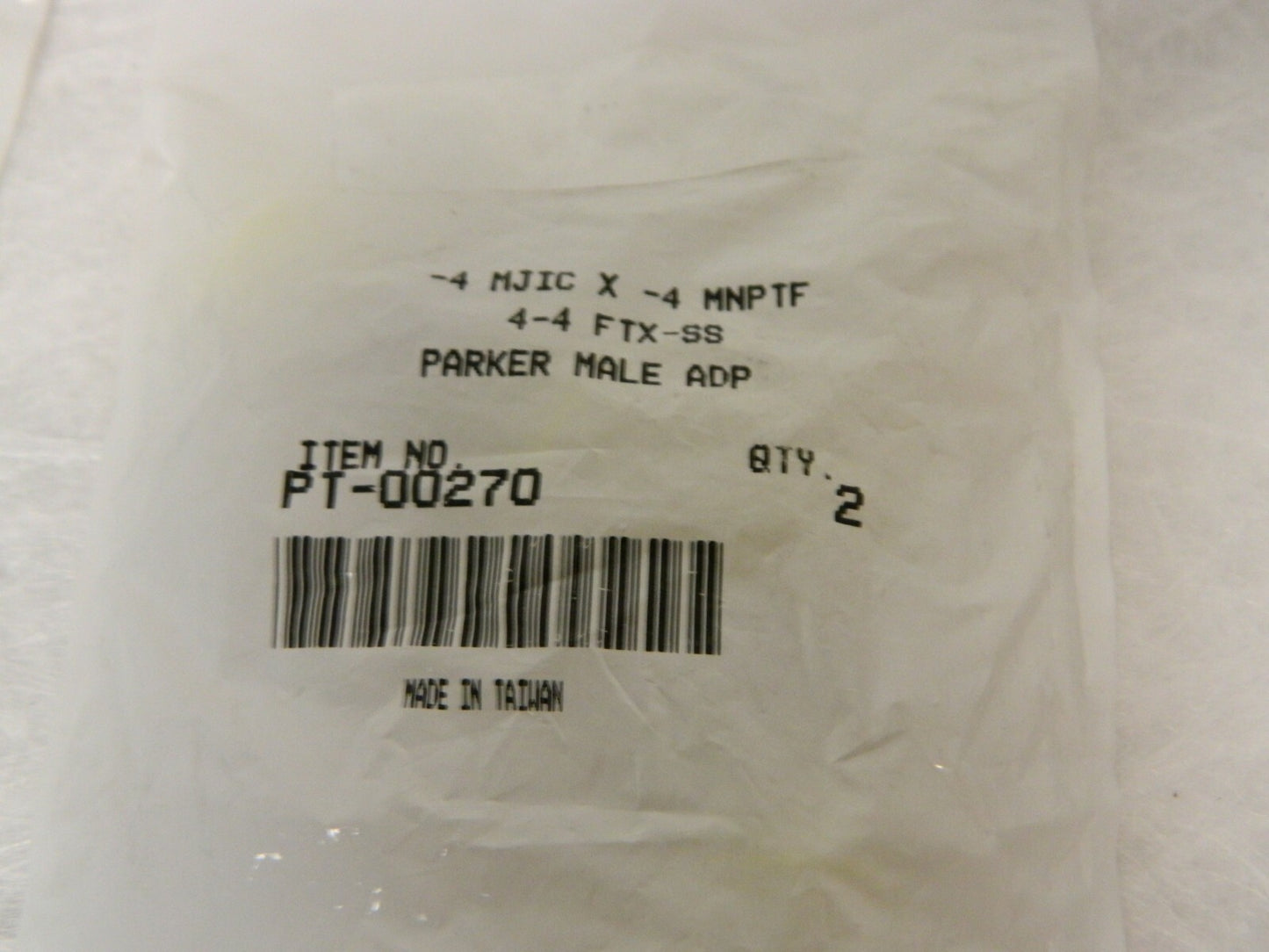 Parker SS Flared Tube Male Adapter 1/4" Tube ODx1/4-18 NPTF 37° Qty 4 PT-00