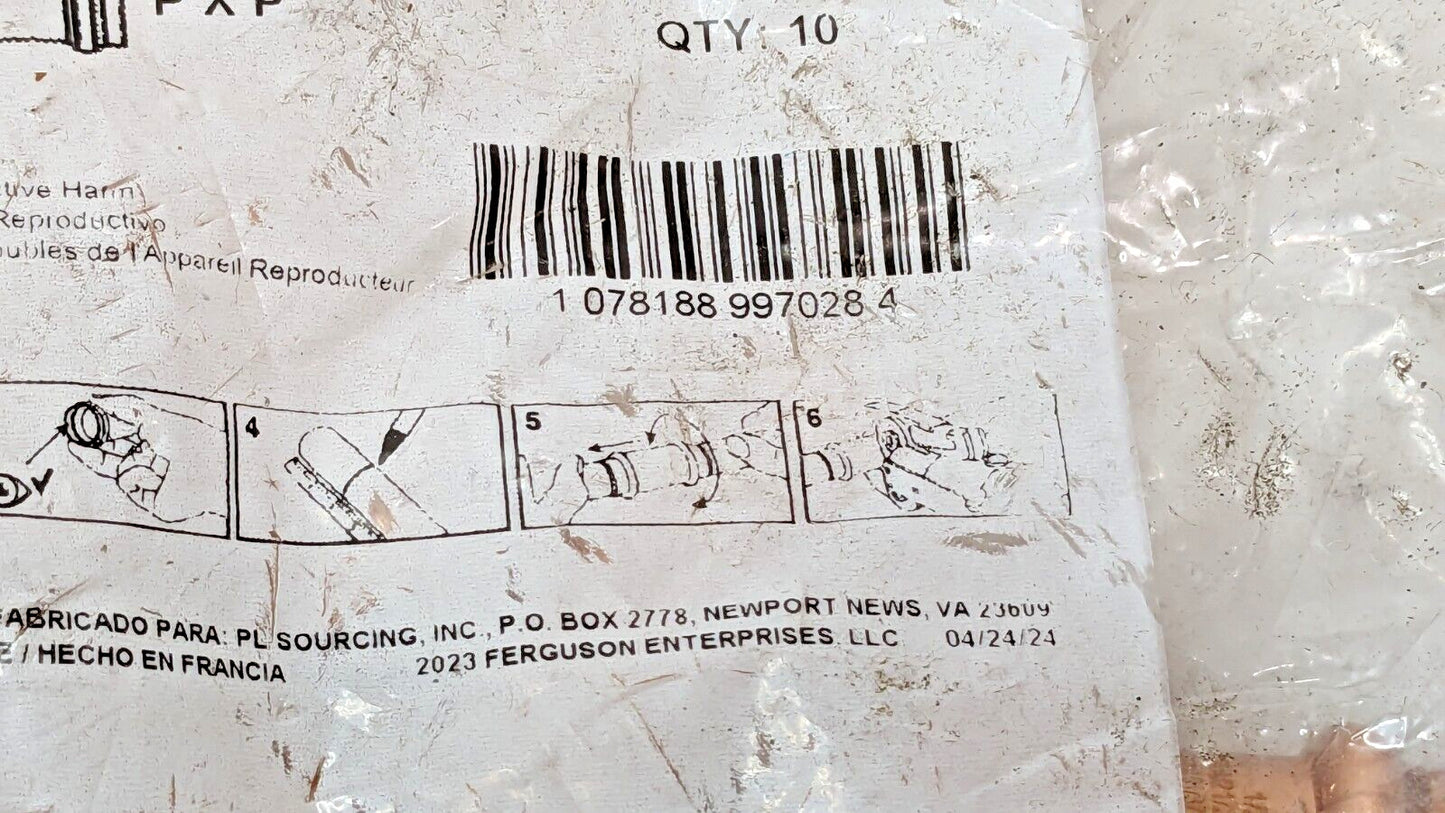 10 PACK PROFLO 1/2" Copper Press Couplings (Less Stop) PFXPPSCD