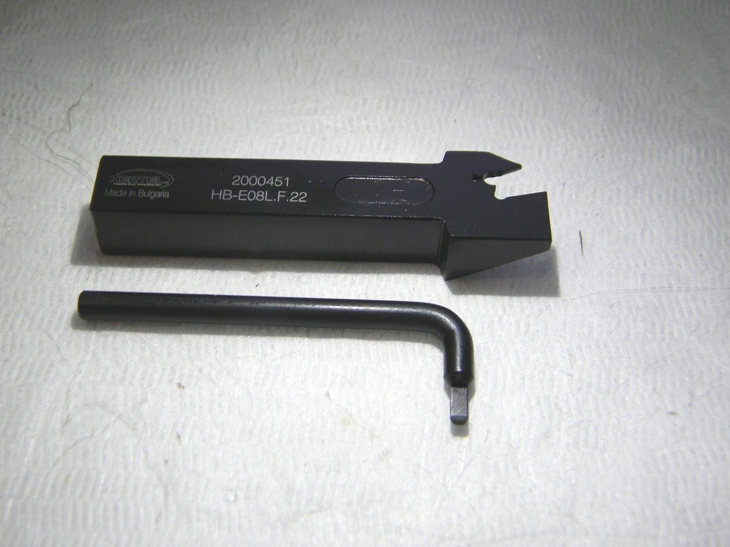 Hertel 1.18 Left Hand Cut Indexable Cutoff Toolholder  HB-E08L.F22 2000451