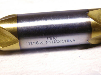 Interstate HSS Sq Dbl End Mill 11/16 Dia 4Fl 1-5/8 LOC 5-5/8 OAL 63325146