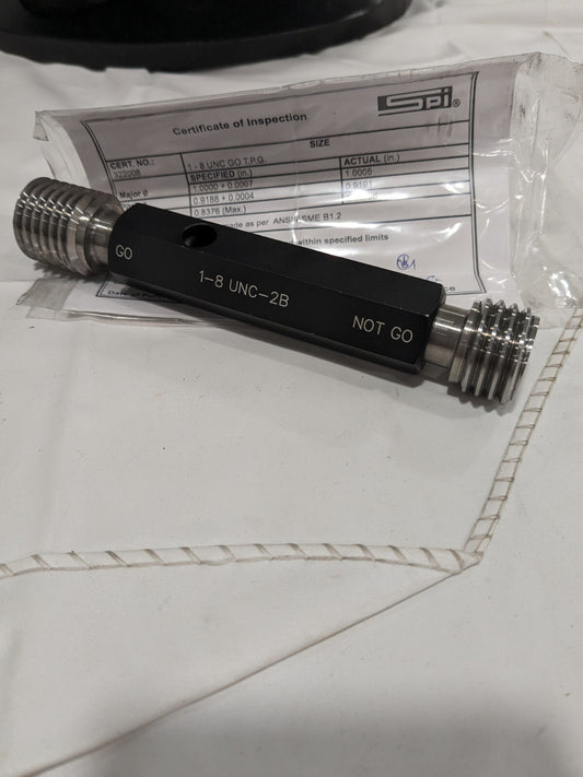 SPI Plug Thread Gage: #1-8 Thread, 2B Class, Go & No Go 34-429-1