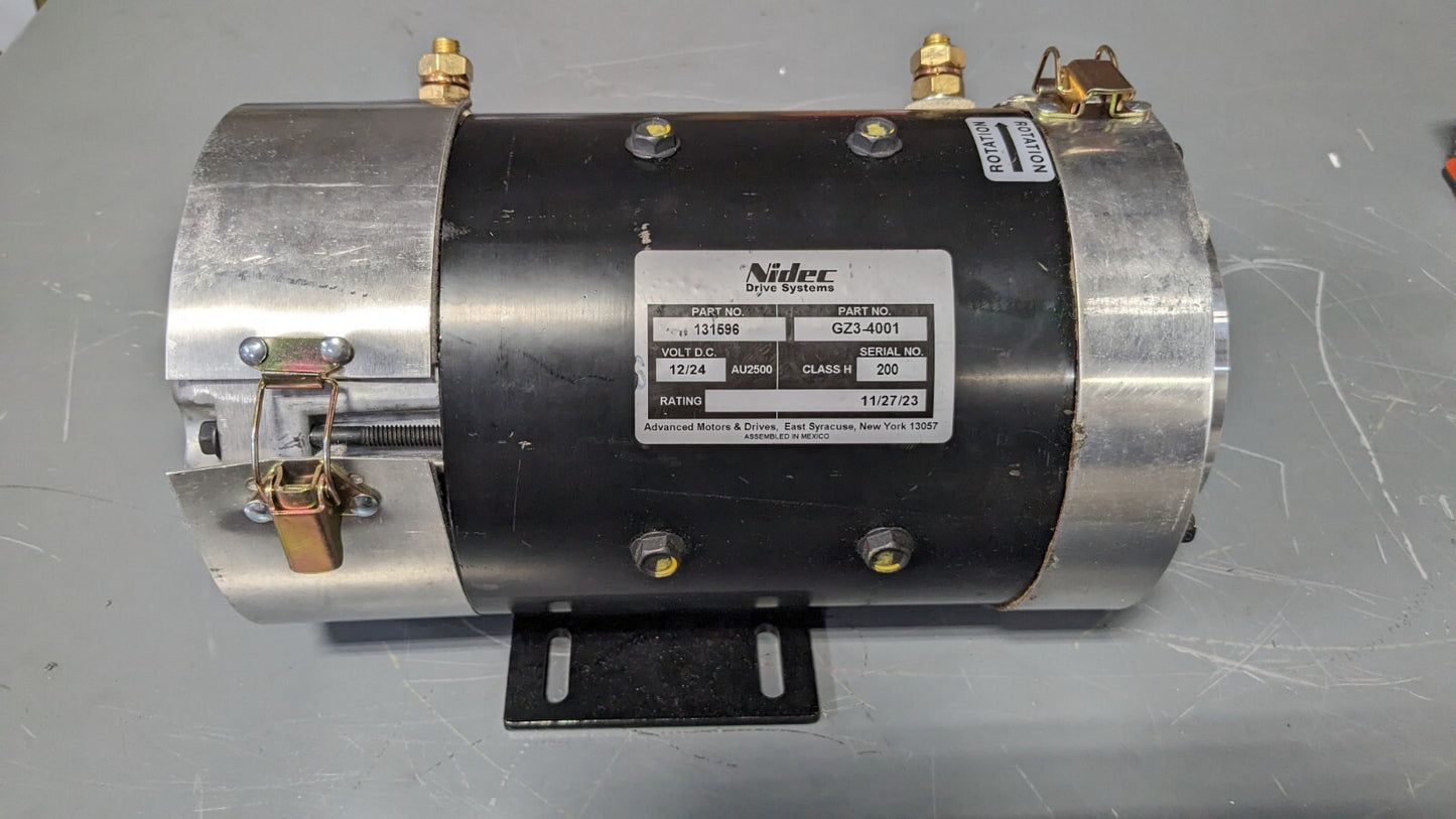 Nidec Motor  12 / 24 VDC Heavy Duty 8 Brush Motor 131596 GZ3-4001 Parts / Repair