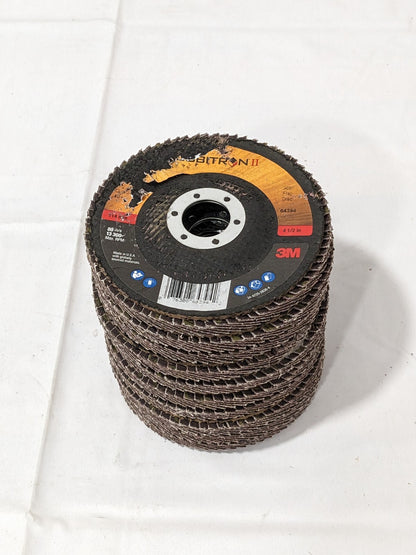 3M Flap Disc: 4-1/2" Dia, 7/8" Hole, 40 Grit, Type 29 Qty 10 7100104907