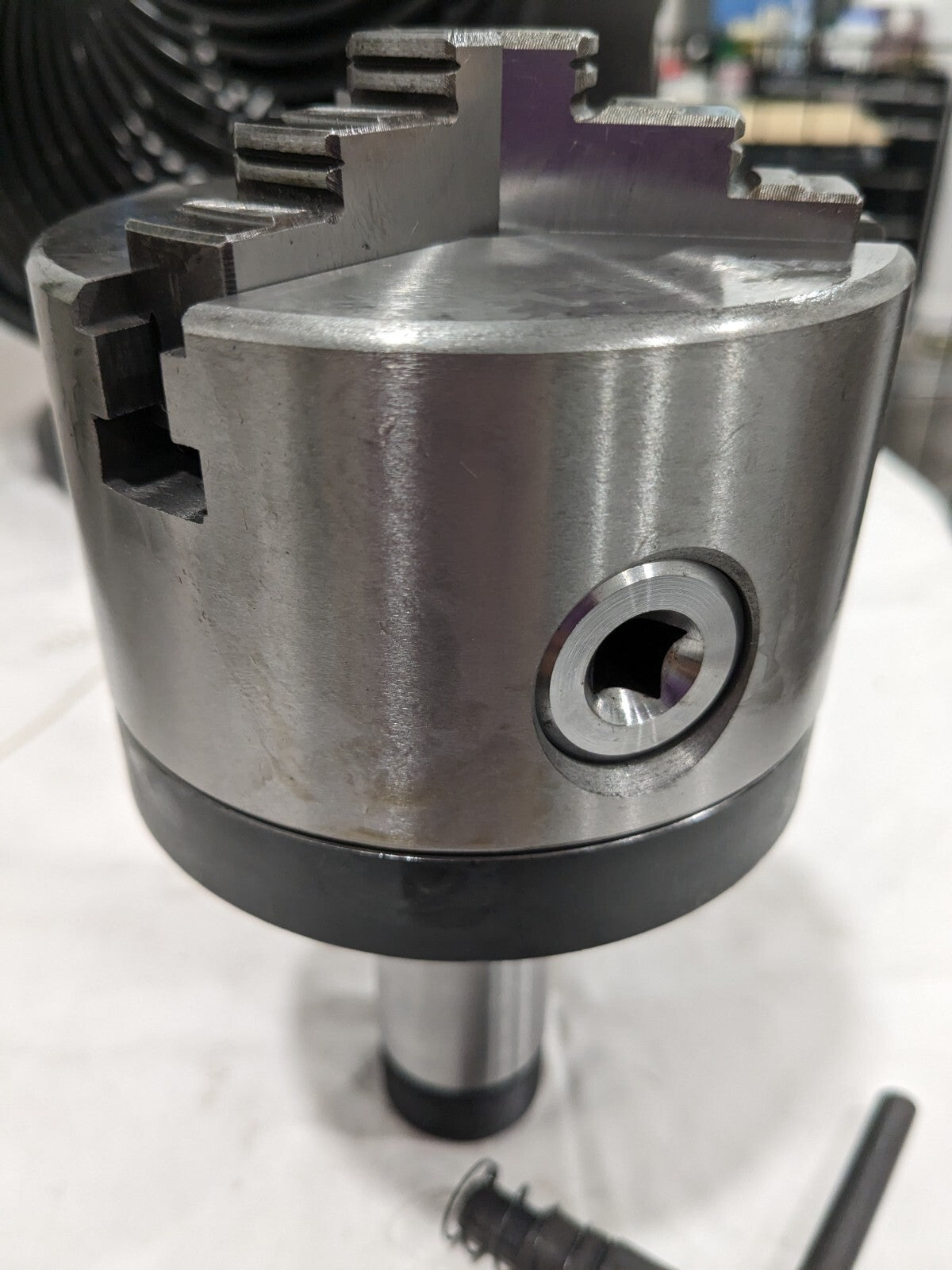 Manual Lathe Chuck: 4", 3 Jaws, Self-Centering 5C 230-6004