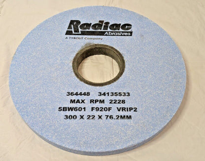Radiac Abrasives Grinding Wheel 300 X 22 X 75.2MM 2228 RPM 34135533