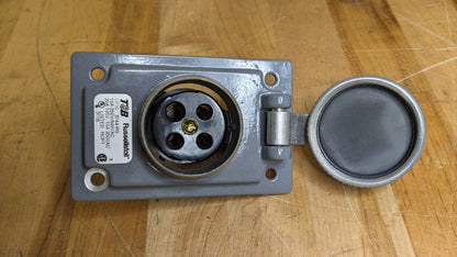 Russellstoll Receptacle 3744-RS 10/15A 125/250/600V 3W 4P New Surplus
