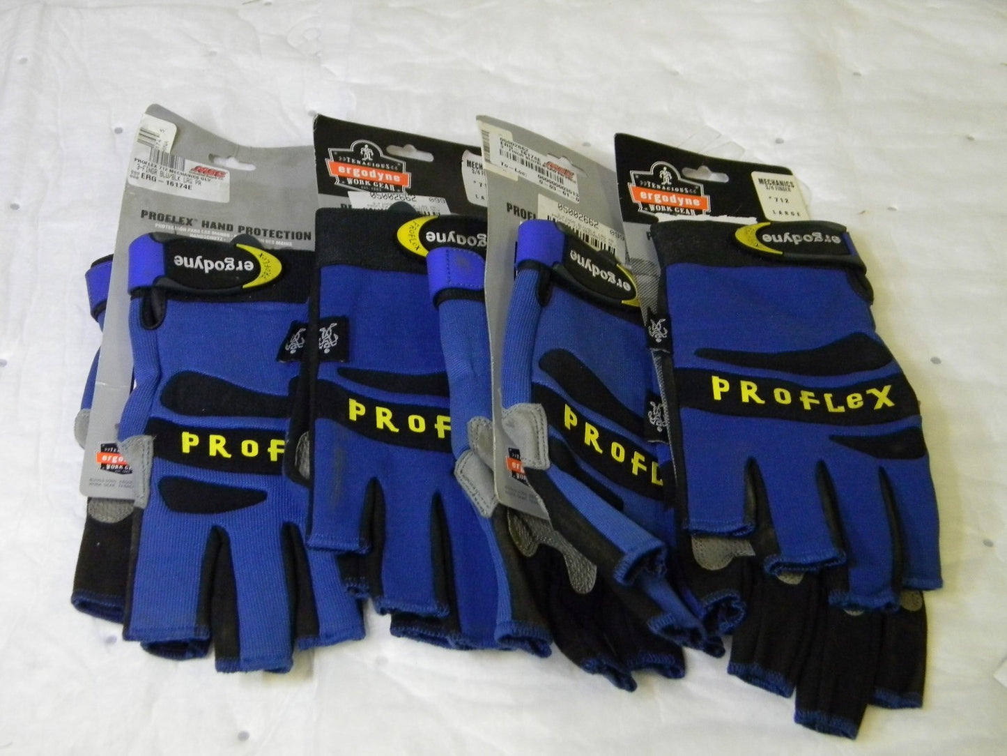 Ergodyne Sz L- 9 Synthetic Leather Work 3/4 Fingered Gloves Qty 4 Pairs  712
