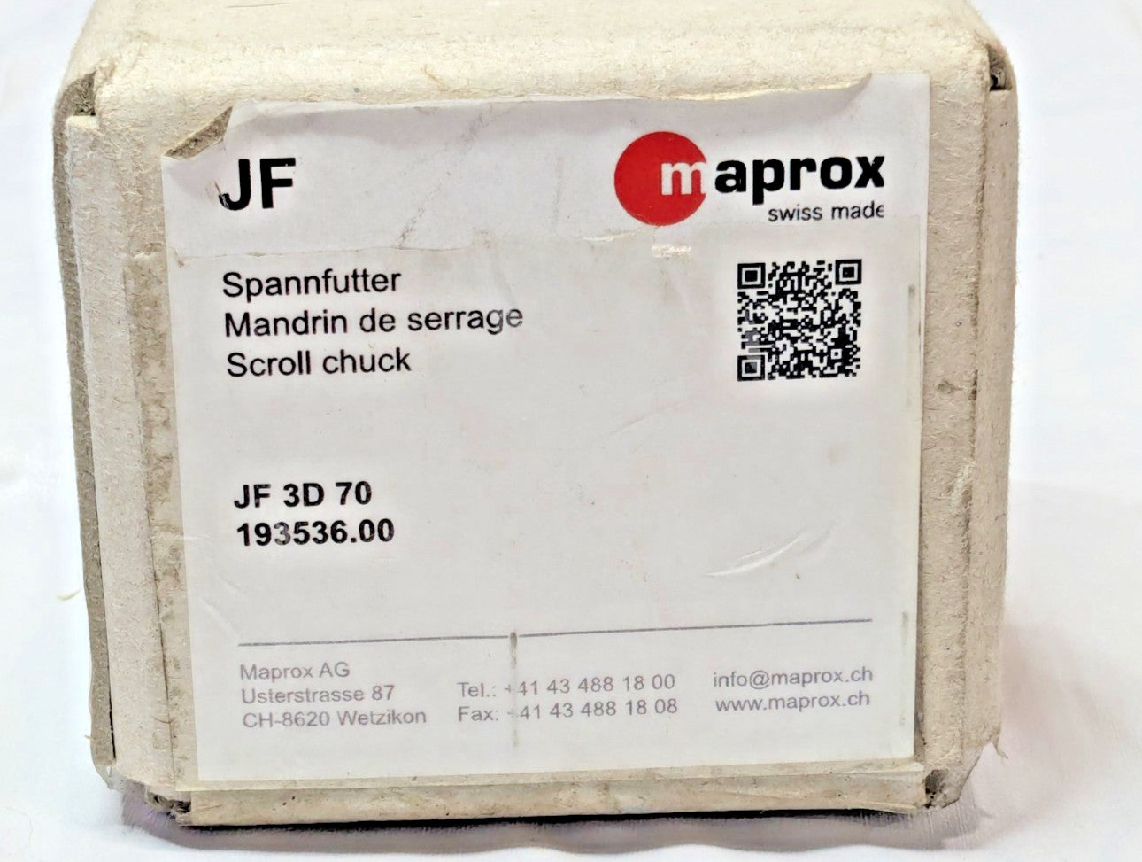 Maprox Clamping Chuck JF Reversible Top Jaws D Blank JF 3D 70 193536.00