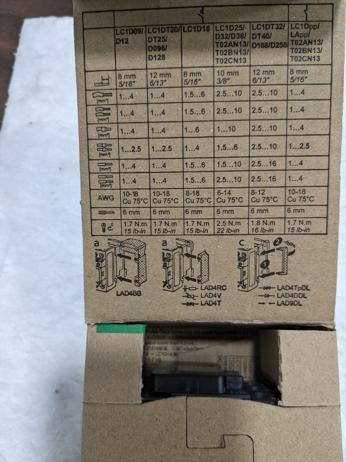 SCHNEIDER ELECTRIC IEC Contactor: 4 Poles, NC & NO LC1D128G7