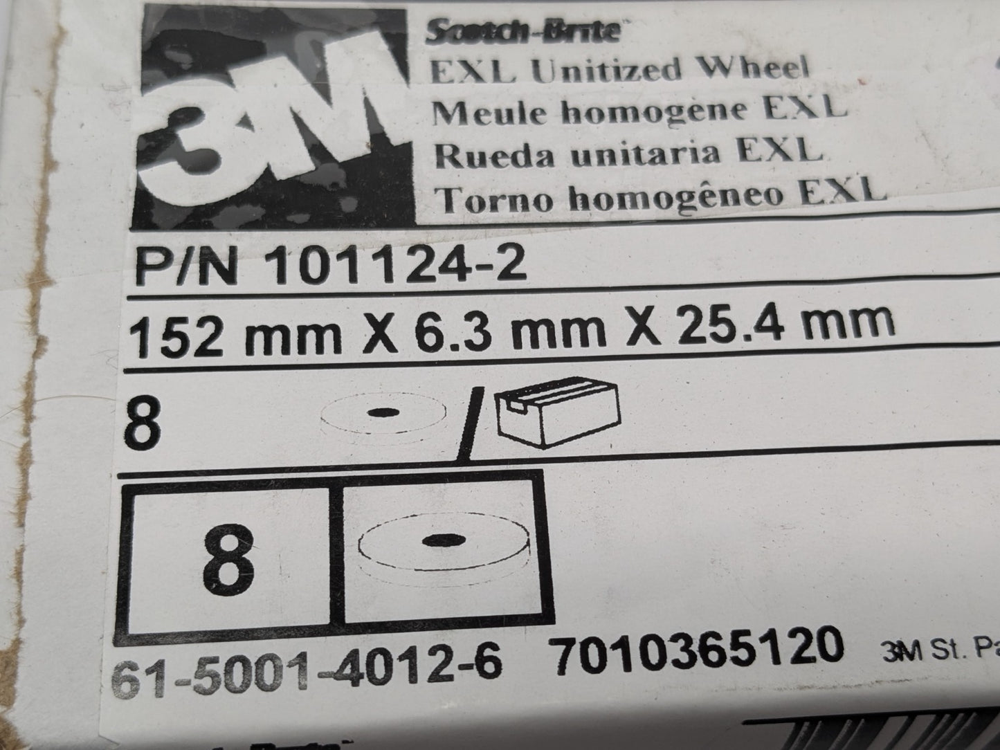 3M Scotch-Brite EXL Unitized Wheels 6 x 1/4 x 1 3S FIN 101124-2 QTY 8 7010365120