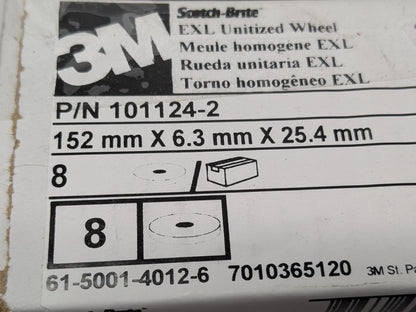 3M Scotch-Brite EXL Unitized Wheels 6 x 1/4 x 1 3S FIN 101124-2 QTY 8 7010365120