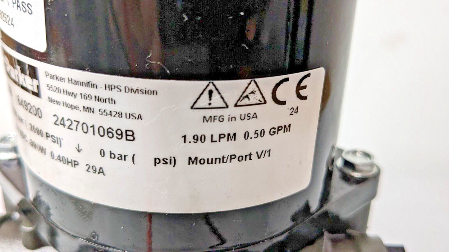 Parker Hydraulic Power Unit Series 108 24 VDC 2,000 Max psi 649200 PARTS/REPAIR