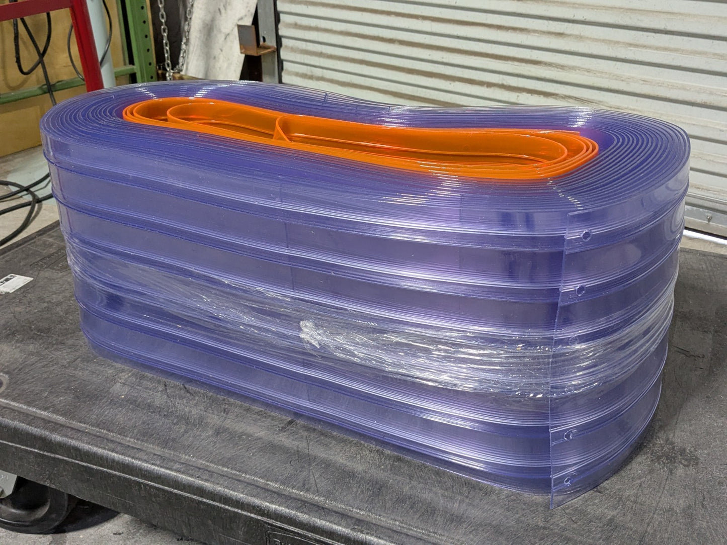 TMI Strip Door Kit PVC Clear Ribbed fits 8 Ft. x 8 Ft. Doors 12" Strip Widt