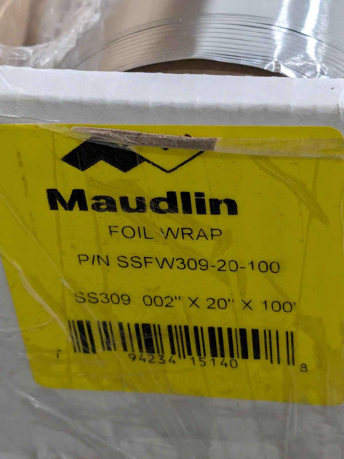 Maudlin 309 SS Tool Wrap: 20" W, 0.0020" Thick, 100' L SSFW309-20-100