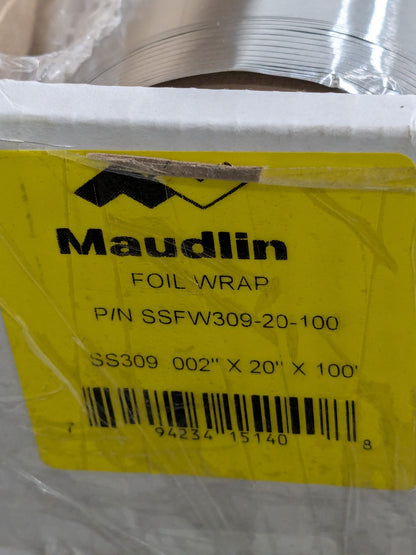 Maudlin 309 SS Tool Wrap: 20" W, 0.0020" Thick, 100' L SSFW309-20-100