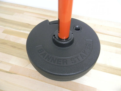 Banner Stakes PLUS 42 In Red Barrier Stanchion w/ 15 Ft Belt DANGER Keep Out