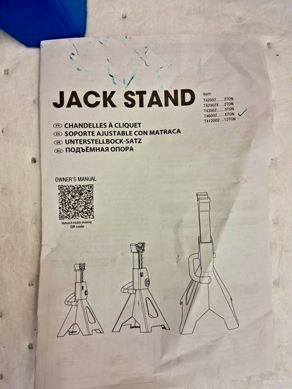 Pro 6 Ton Load Capacity Ratcheting Jack Stands 2pk T460002