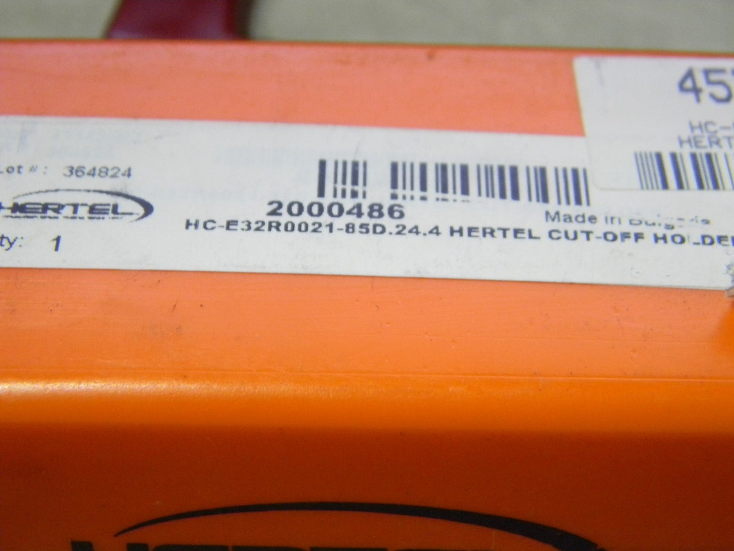Hertel 21mm RH Cut Indexable Cutoff Toolholder HC-E32R0021-85D.24.4 2000486