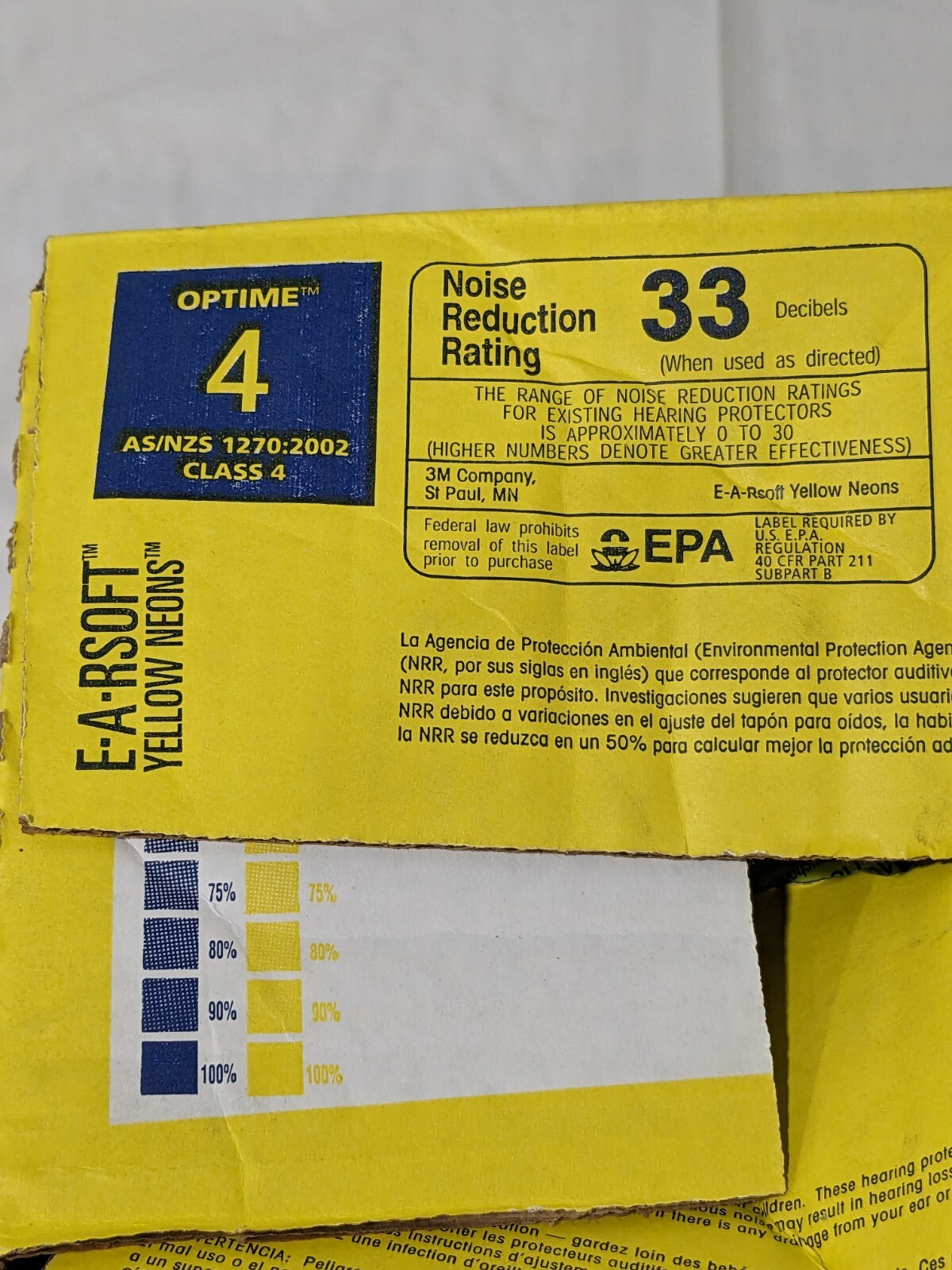 3M Earplugs: 33 dB, Foam, Bullet, Roll Down, Uncorded Sz L Qty 200 7000127175