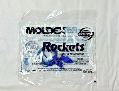 MOLDEX Earplugs 27 dB Foam Flanged Push-In Corded Purple QTY50 6415