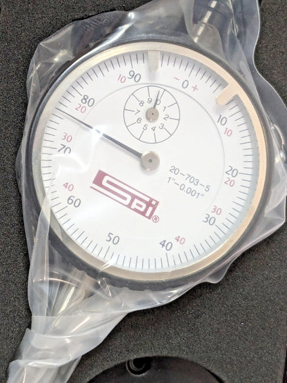 SPI Dial Drop Indicator 1" Range 0-100 &amp; 0-50-0 Grad 0.001" Readin