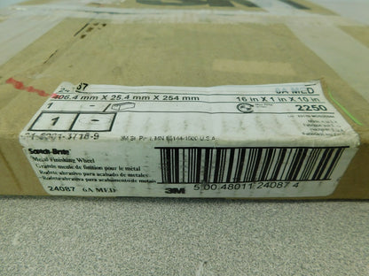 3M Aluminum Oxide Deburring Wheel 16" Dia 1" Face W 10" Center 00048011240879