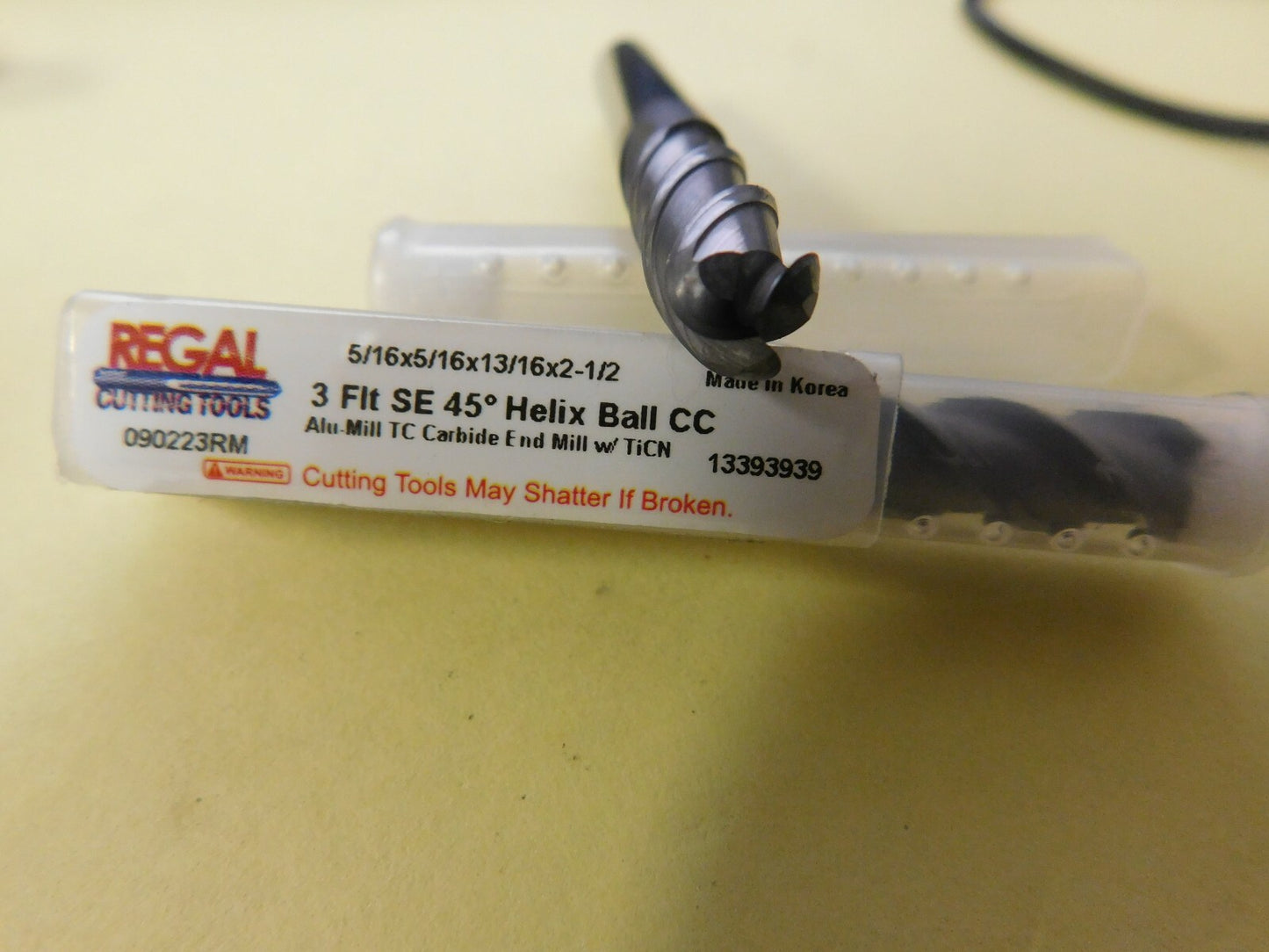 Regal Cutting Tools 13/16" LOC 3 Flute Solid Carbide Ball End MillQTY 2 090
