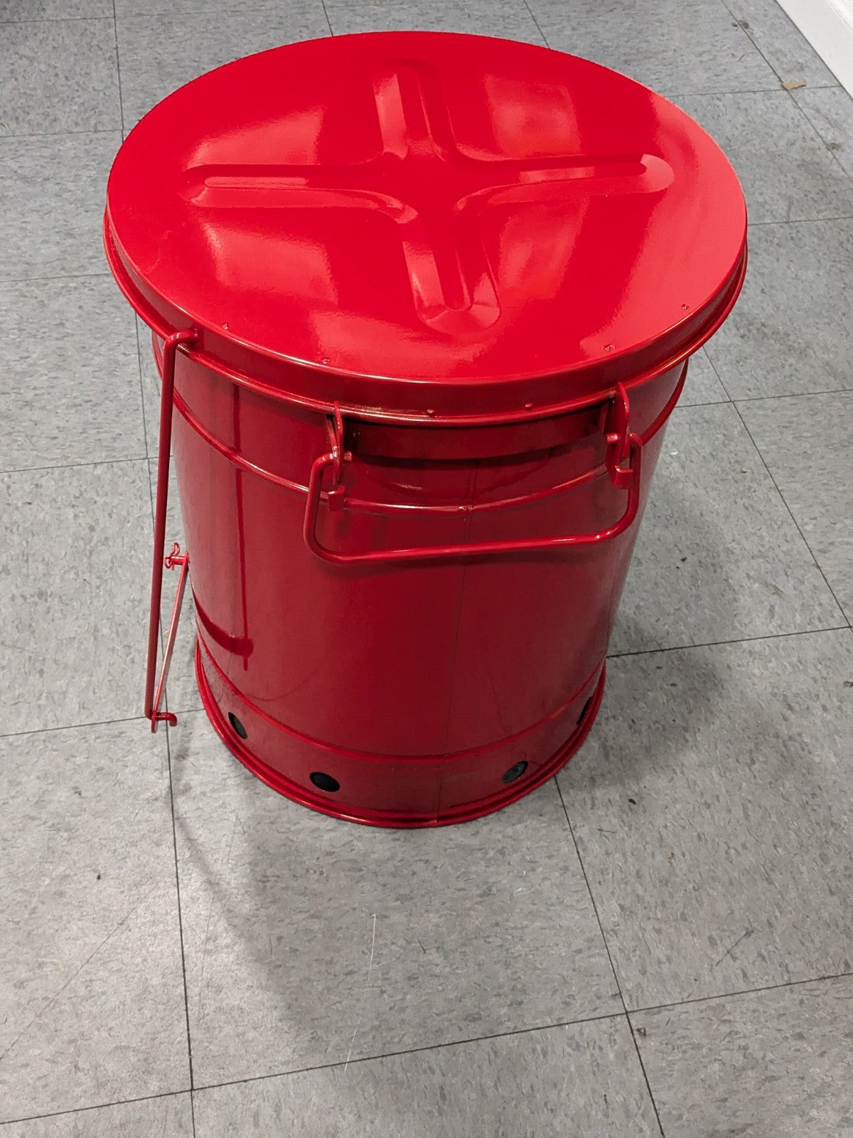 Justrite 10 Gal Cap. Galvanized Steel Disposal Can 13-15/16" W x 18-1/4" H 09300