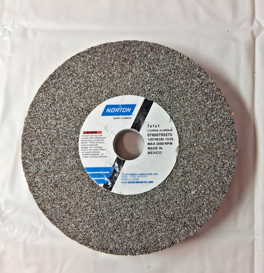 Norton Aluminum Oxide Bench Grinding Wheel 7x1x1 In 36 Grit Coarse 88275