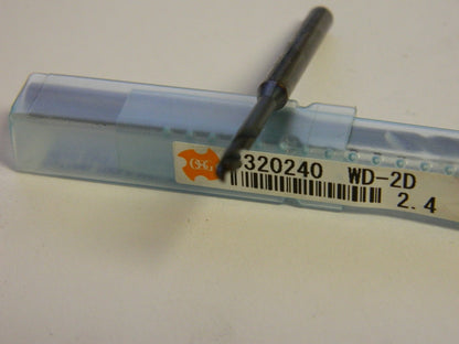 OSG 2.4mm, 140° Point Angle, Spiral Flute, Screw Machine Drill Bit QTY 2 3320240