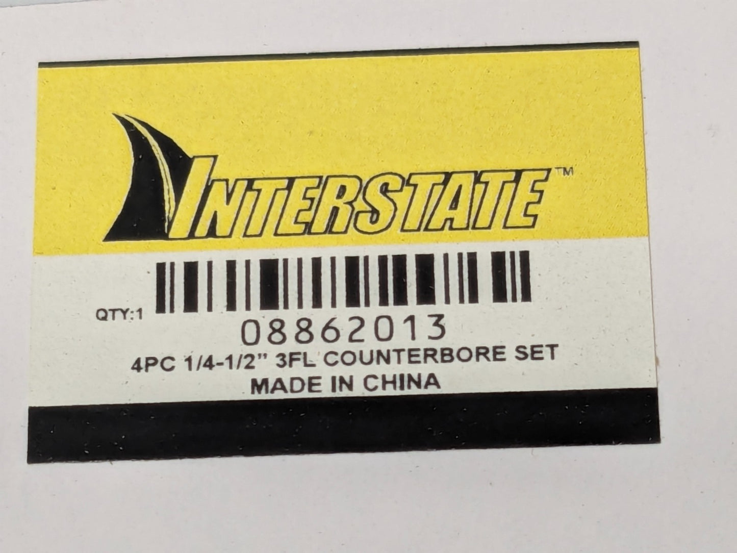 Interstate 4Piece Counterbore Set 1/4" to 1/2" 3FL 08862013