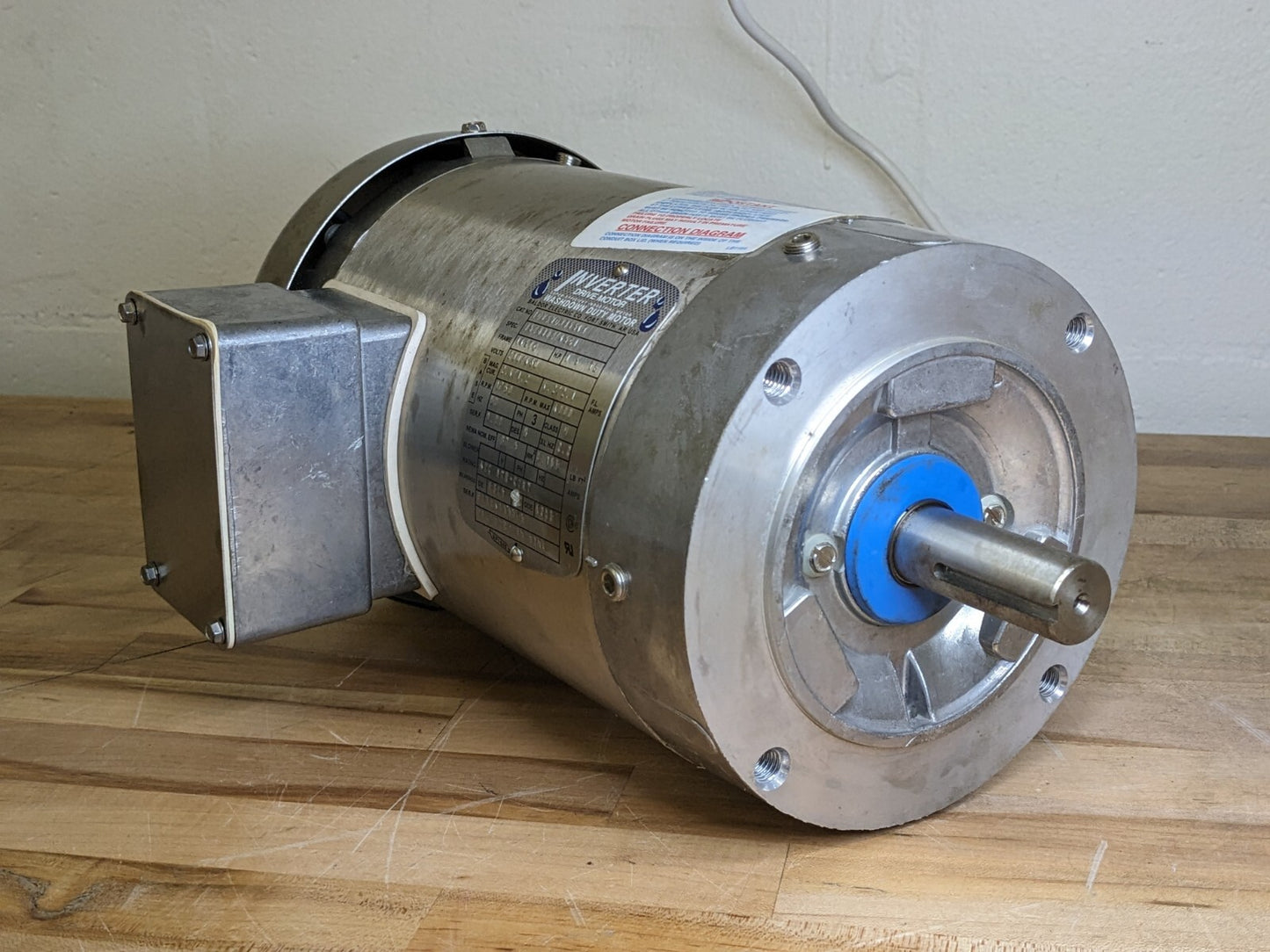 Baldor Washdown Inverter Drive Motor 1.5 HP 1770 RPM 230/460v 3 PH Reverseable
