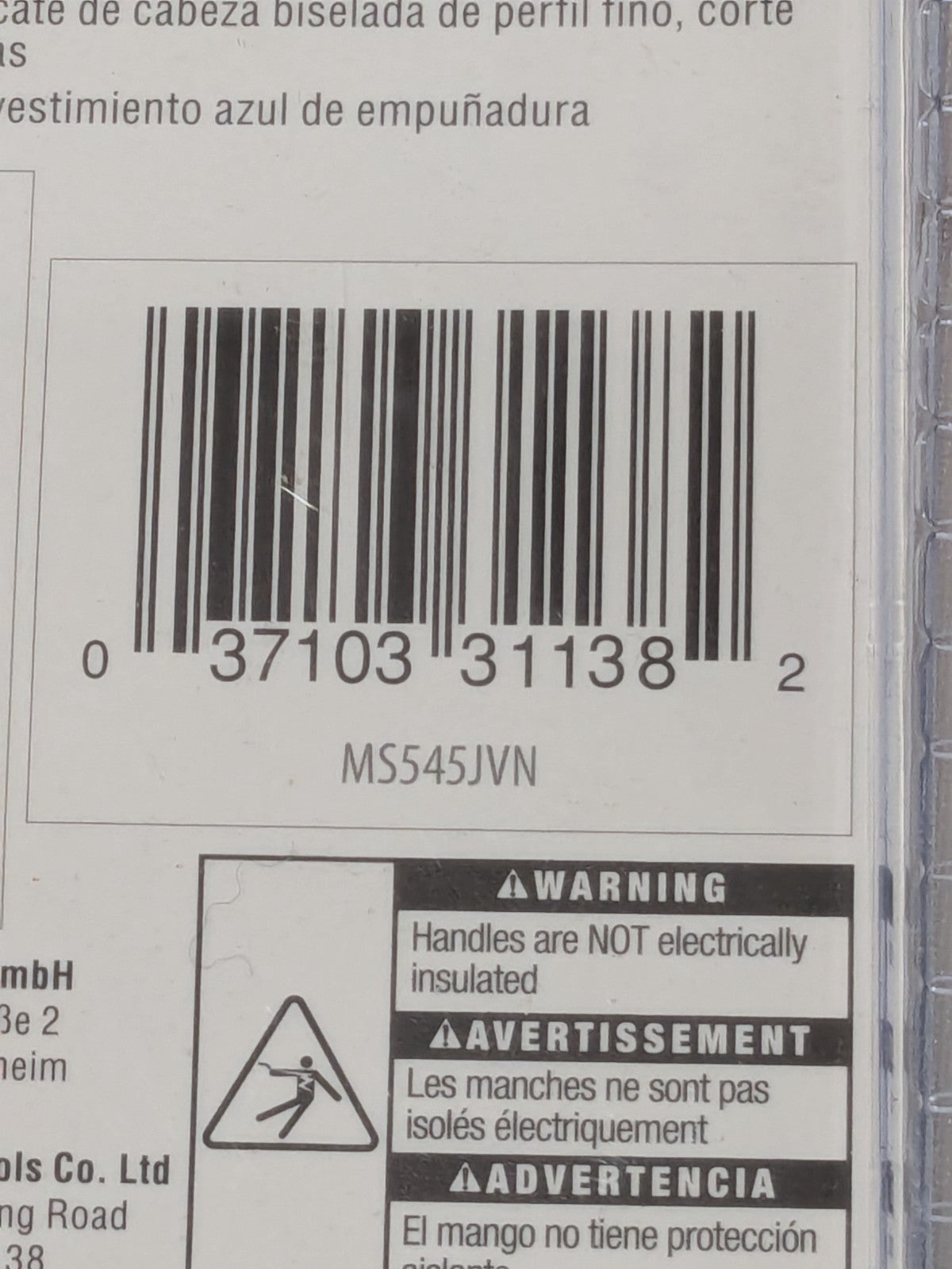 Xcelite 4" Diagonal Cutting Plier Semiflush Cut Pointed Nose MS545JVN