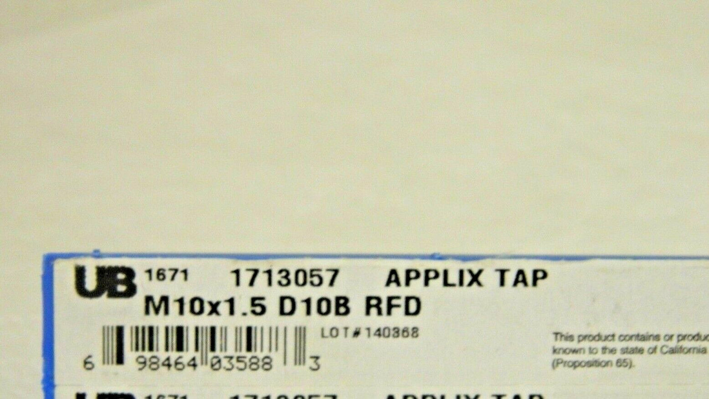 Union Butterfield Bottoming Thread Forming Tap HSS M10x1.50  6H D10 TiN 1713057