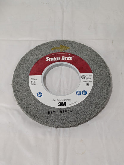 3M Deburring Wheel: 8" Dia, 1/2" Face Width, 3" Hole, 8 Density 7000046065