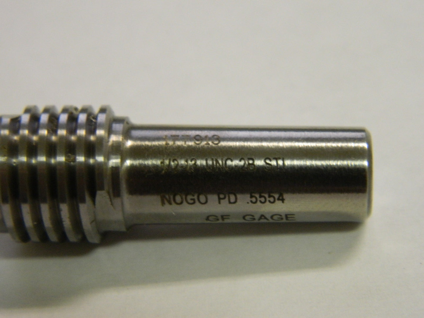 GF Gage Plug Thread Insert No Go Gage 1/2-13 Thread Steel STI 2B H0500132BNK