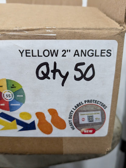 Might Line 2" Wide Die Cut Shape: Vinyl, Yellow, Light Duty Box of 50 LN120