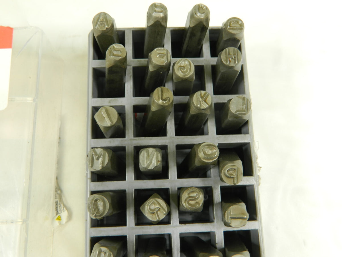 C.H. HANSON 27 Piece, 1/4 Character Steel Stamp Set DAMAGED CASE 20300