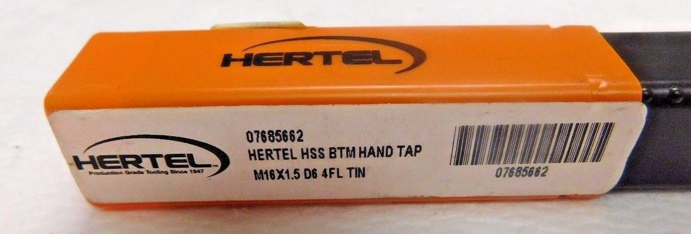 Hertel Straight Flute Standard Hand Tap M16x1.50 D6 4FL HSS 07685662