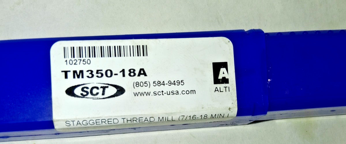 Scientific Cutting Tools Straight Flute Thread Mill 7/16-18 4 FL TM350-18A