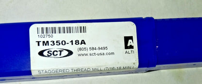 Scientific Cutting Tools Straight Flute Thread Mill 7/16-18 4 FL TM350-18A