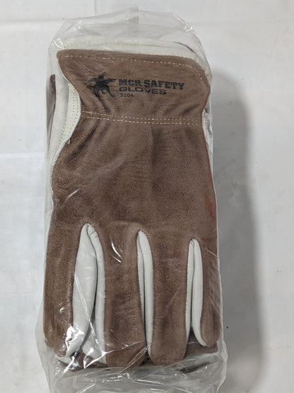 MCR SAFETY Cowhide Leather Work Gloves: Memphis 3204, Sz L Qty 12 3204L